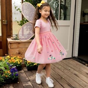 Hanna Andersson Embroidered Baby Tulle Dress/Size 6-12 months